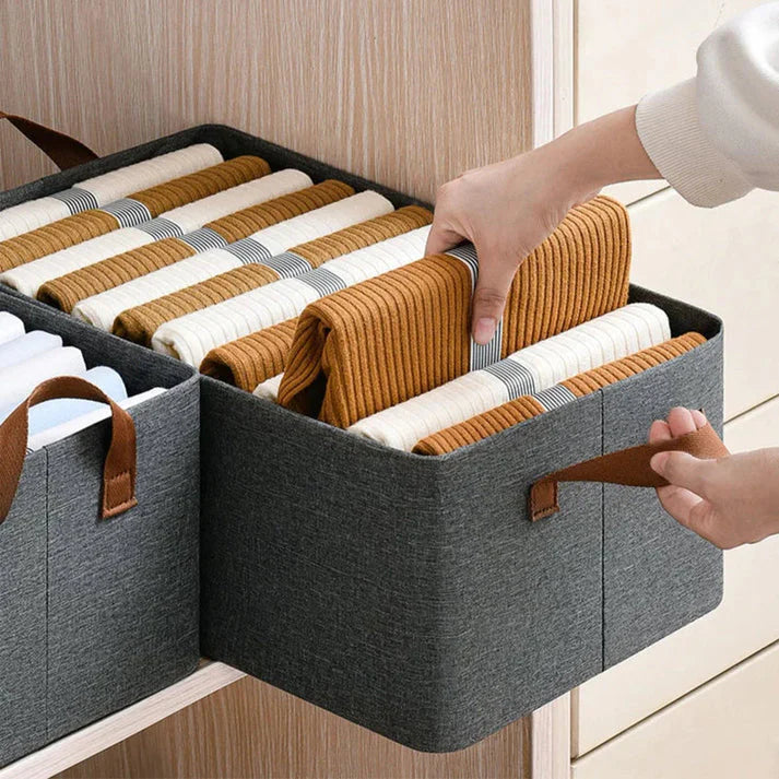 Organisateur de garde-robe pliable avec poignées durables